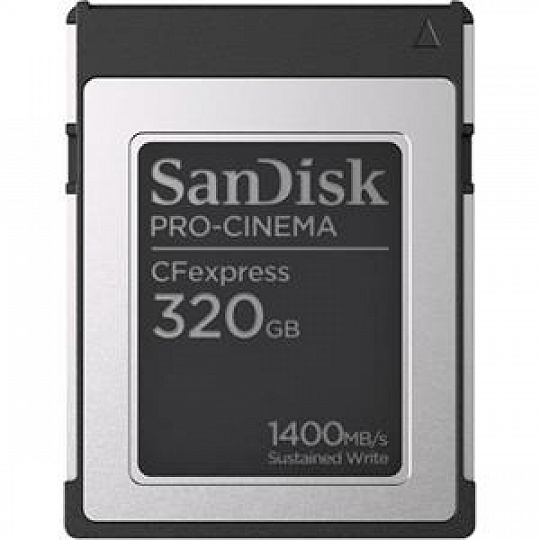 SanDisk PRO-CINEMA CFexpress Type B Card? 320GB up to 1700MB/s Read, up to 1500MB/s Write SanDisk PRO-CINEMA CFexpress Type B Card? 320GB up to 1700MB/s Read, up to 1500MB/s Write
