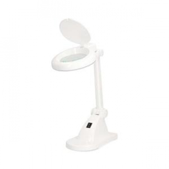 Nedis MAGLE1WT - Zvětšovací stolní lampa| Čočka: 3 + 12 Diopter | 6500 K | 6 W | 400 lm | Bílá
