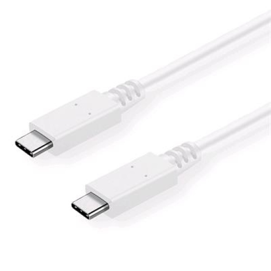 Kabel C-TECH USB 3.2, Type-C (CM/CM), PD 100W, 20Gbps, 1m, bílý