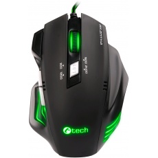 C-TECH Akantha herní myš, zelené podsvícení, USB