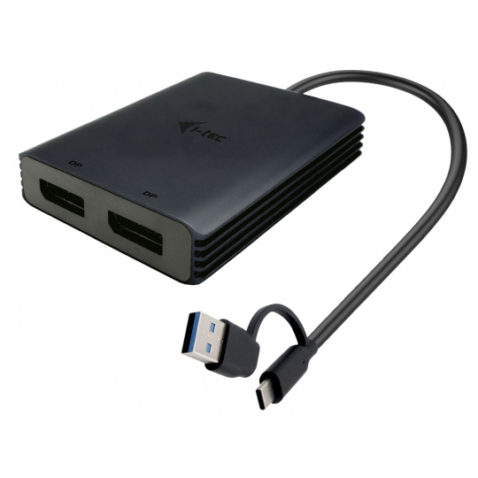 i-tec USB-A/USB-C Dual 4K DP Video Adapter