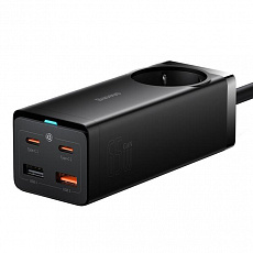 Baseus Rychlonabíječka do sítě GaN3 Pro, 2x USB-C, 2x USB + AC 65W černá Baseus Rychlonabíječka do sítě GaN3 Pro, 2x USB-C, 2x USB + AC 65W černá