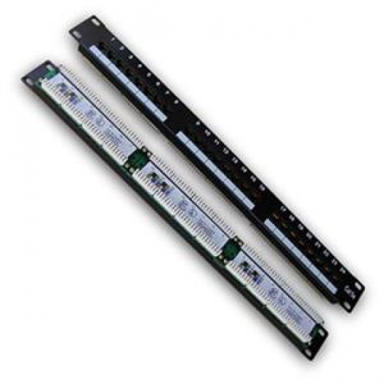 DATACOM Patch panel 19" UTP 24 port CAT5E LSA 1U BK (3x8p)