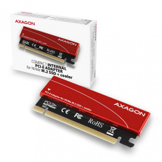 AXAGON PCEM2-S, PCIe x16 - M.2 NVMe M-key slot adaptér, + pasivní chladič