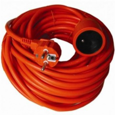 Prodlužovací přívod 230V / 1 zásuvka, 20m, MF, 3 x 1.5mm (maximální proudové zatížení 16A), červený