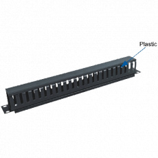 19" vyvazovací panel 1U jednostr.plast.lišta (BK) 19" vyvazovací panel 1U jednostr.plast.lišta (BK)