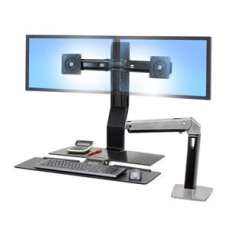 ERGOTRON WorkFit-A, Dual Display, Polished aluminum, nastavitelný stolní držák pro dva monitory , kláv.+myš+odkl. plocha ERGOTRON WorkFit-A, Dual Display, Polished aluminum, nastavitelný stolní držák pro dva monitory , kláv.+myš+odkl. plocha