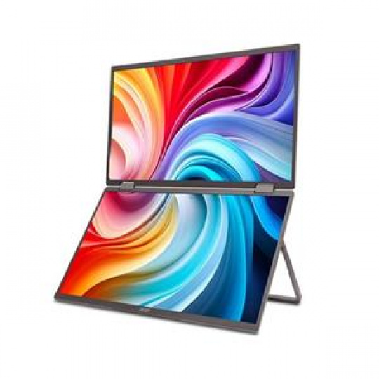 Acer LCD PD193QTEbmiuux DUAL SCREEN 18,5" IPS LED Touch 1920x1080, 1xHDMI + 2xType-C + Audio Out, repro 2Wx2, VESA 75x75 Acer LCD PD193QTEbmiuux DUAL SCREEN 18,5" IPS LED Touch 1920x1080, 1xHDMI + 2xType-C + Audio Out, repro 2Wx2, VESA 75x75