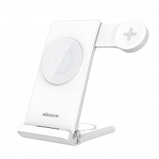 Nillkin PowerTrio 3v1 Bezdrátová Nabíječka MagSafe pro Samsung Watch White Nillkin PowerTrio 3v1 Bezdrátová Nabíječka MagSafe pro Samsung Watch White
