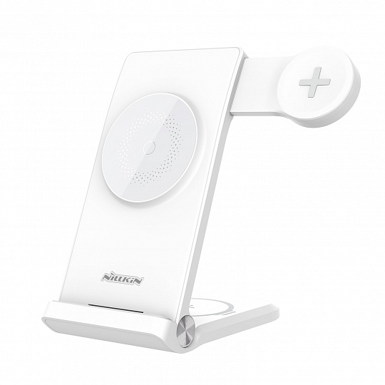 Nillkin PowerTrio 3v1 Bezdrátová Nabíječka MagSafe pro Samsung Watch White Nillkin PowerTrio 3v1 Bezdrátová Nabíječka MagSafe pro Samsung Watch White