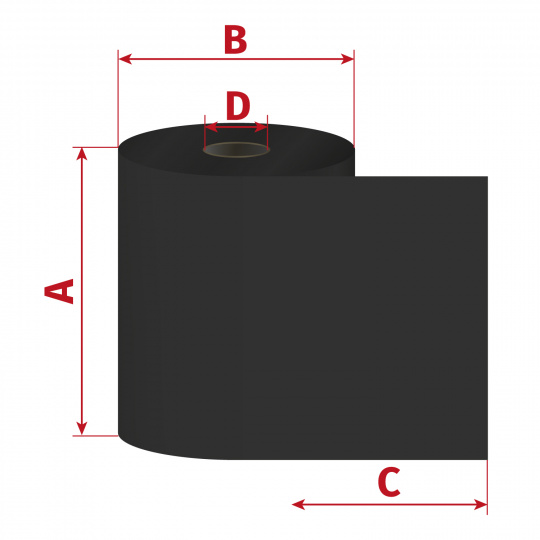 Páska 68mm x 300m TTR premium pryskyřice, D25/OUT, na textil