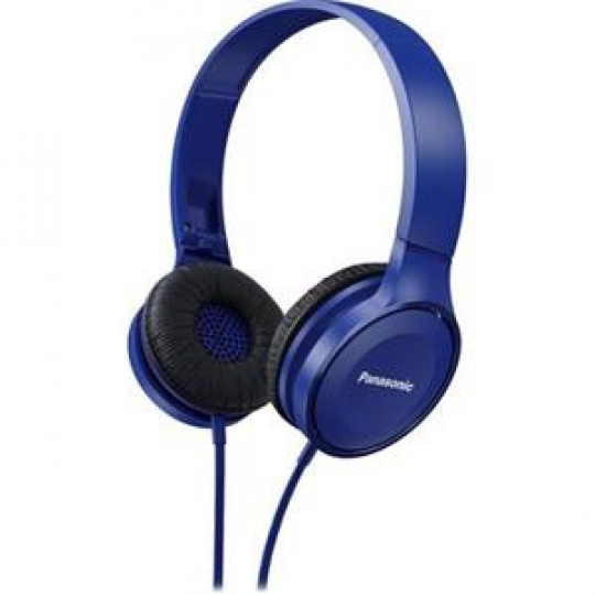 Panasonic RP-HF100E-A, drátové sluchátka, přes hlavu, skládací, 3,5mm jack, kabel 1,2m, modrá