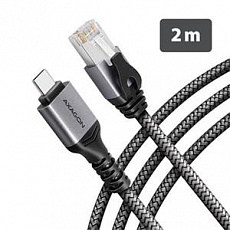 AXAGON ADE-CM20 USB-C Gigabit Ethernet adaptér s integrovaným síťovým CAT6 kabelem RJ-45 (2 m) AXAGON ADE-CM20 USB-C Gigabit Ethernet adaptér s integrovaným síťovým CAT6 kabelem RJ-45 (2 m)