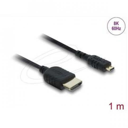 Delock Koaxiální kabel High Speed HDMI HDMI samec na Micro HDMI samec 8K 60 Hz 1 m Delock Koaxiální kabel High Speed HDMI HDMI samec na Micro HDMI samec 8K 60 Hz 1 m