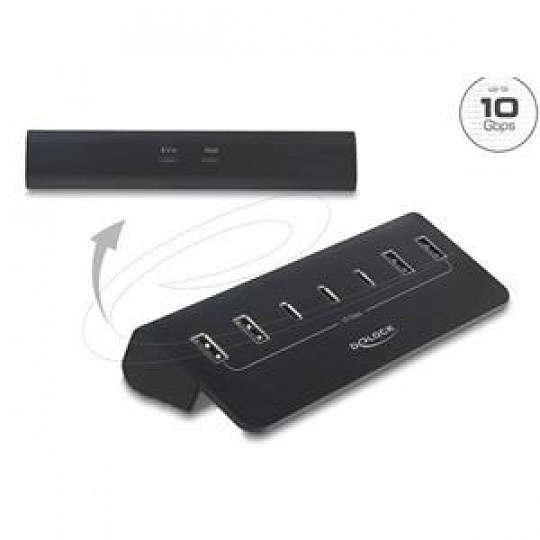 Delock USB 10 Gbps Hub se 3 porty USB Type-C a 4 porty USB Typ-A Delock USB 10 Gbps Hub se 3 porty USB Type-C a 4 porty USB Typ-A