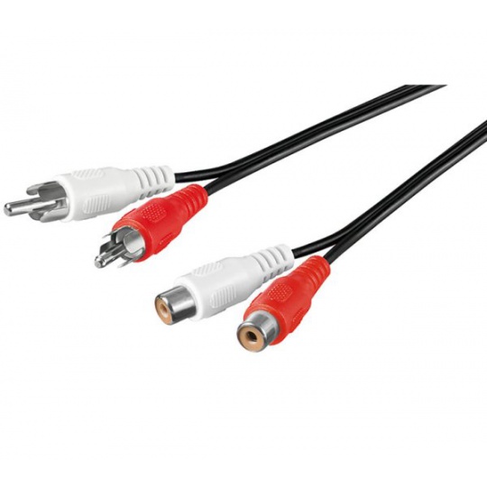 PremiumCord Kabel 2x Cinch-2x Cinch, M/F 3m