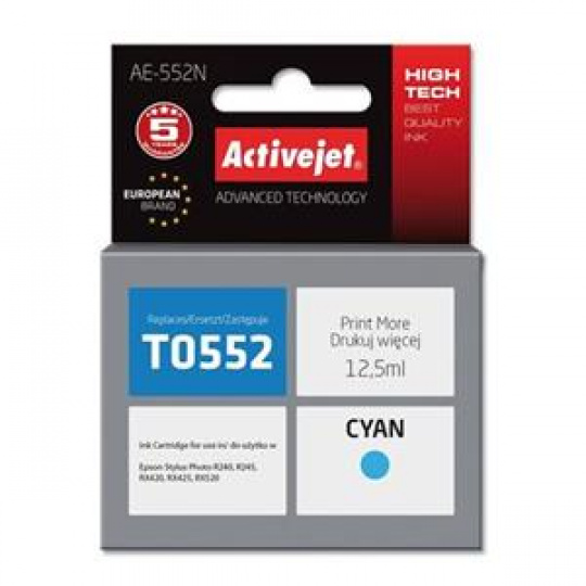 ActiveJet inkoust Epson T0552 R240/R245 Cyan, 12,5 ml     AE-552