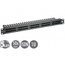 19" ISDN panel Solarix 50 x RJ45 černý 1U SX50-ISDN-BK