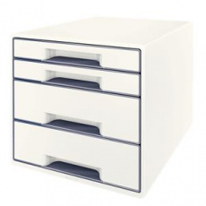 LEITZ Zásuvkový box WOW CUBE, 4 zásuvky, bílá/šedá LEITZ Zásuvkový box WOW CUBE, 4 zásuvky, bílá/šedá