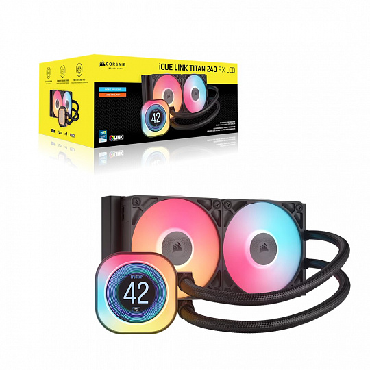 CORSAIR iCUE LINK TITAN 240 RX RGB AIO LCD, 240mm CORSAIR iCUE LINK TITAN 240 RX RGB AIO LCD, 240mm