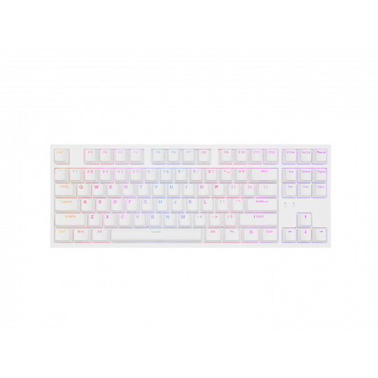 Genesis herní mechanická klávesnice THOR 404/RGB/Gateron Yellow Pro/Drátová USB/US layout/Bílá