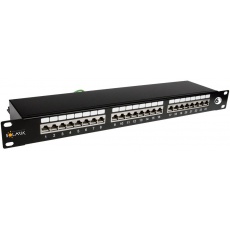 19" Patch panel Solarix 24 x RJ45 CAT6 STP černý 19" Patch panel Solarix 24 x RJ45 CAT6 STP černý