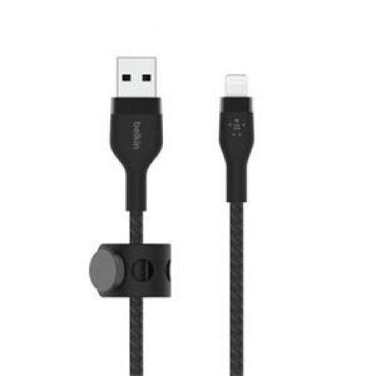 Belkin Lightning kabel, 2m, černý - odolný PRO Flex