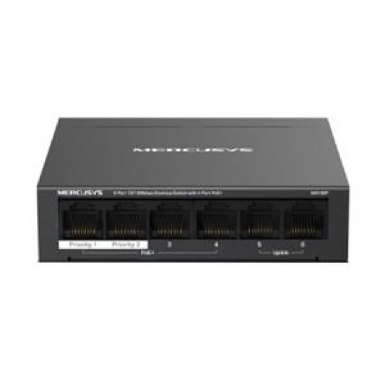 Mercusys MS106P 6portový stolní switch 10/100 Mb/s se 4 porty PoE+