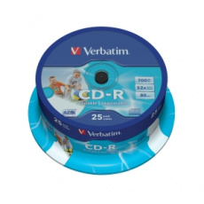 VERBATIM CD-R(25-Pack)Spindle/Printable/52x/700MB