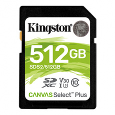 Kingston Canvas Select Plus U3/SDXC/512GB/100MBps/UHS-I U3 / Class 10