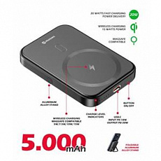SWISSTEN POWER BANK FUSION 5000 mAh S NABÍJENÍM APPLE WATCH (kompatibilní s MagSafe) STŘÍBRNÁ SWISSTEN POWER BANK FUSION 5000 mAh S NABÍJENÍM APPLE WATCH (kompatibilní s MagSafe) STŘÍBRNÁ