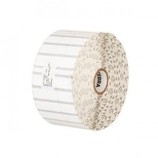 Zebra Label, Polypropylene, 2.1875x0.5in (55.6x12.7mm); DT, 8000D Jewelry, Coated, Permanent Adhesive, 1in (25.4mm) core, 3510/rol