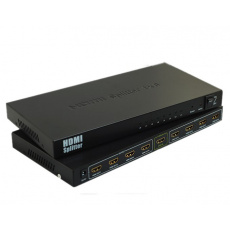 PremiumCord HDMI splitter 1-8 portů kovový s napájecím adaptérem, 3D, FULL HD PremiumCord HDMI splitter 1-8 portů kovový s napájecím adaptérem, 3D, FULL HD