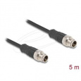 Delock Kabel M12, X-kódovaný, 8 pin, ze zástrčkového na zástrčkového konektor, PVC, 5 m