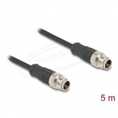 Delock Kabel M12, X-kódovaný, 8 pin, ze zástrčkového na zástrčkového konektor, PVC, 5 m Delock Kabel M12, X-kódovaný, 8 pin, ze zástrčkového na zástrčkového konektor, PVC, 5 m