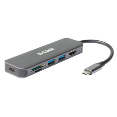 D-Link 6-in-1 USB-C Hub with HDMI/Card Reader/Power Delivery