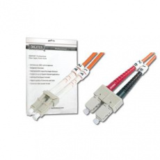 DIGITUS Fiber Optic Patch Cord, LC to SC, Multimode 50/125 µ, Duplex Length 1m  OM2