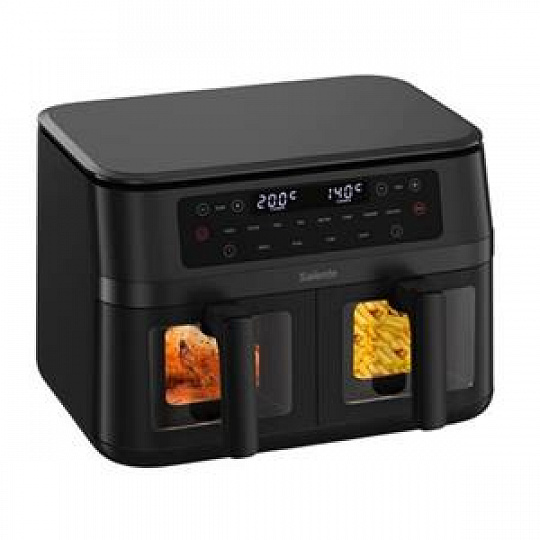 Salente DoubleAir, duální horkovzdušná fritéza, 11 l, černá Salente DoubleAir, duální horkovzdušná fritéza, 11 l, černá