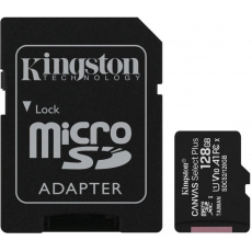 128GB microSDXC Kingston Canvas Select Plus  A1 CL10 100MB/s + adapter