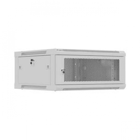 LANBERG NÁSTĚNNÁ INSTALAČNÍ SKŘÍŇ 19" 4U 600X600 ŠEDÉ PERFOROVANÉ DVEŘE (PLOCHÉ BALENÍ)