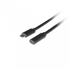 LANBERG PRODLUŽOVACÍ KABEL USB-C M/F 3.1 0,5 M ČERNÝ