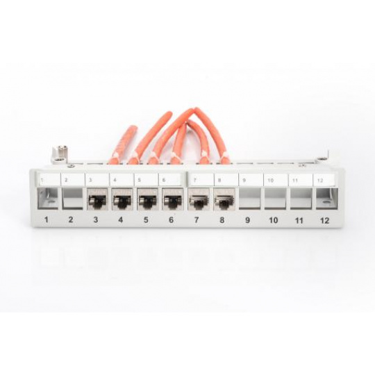 DIGITUS Modular Desktop Patch Panel, stíněný 12 portů, světle šedá