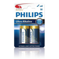 Philips baterie C ExtremeLife+, alkalická - 2ks