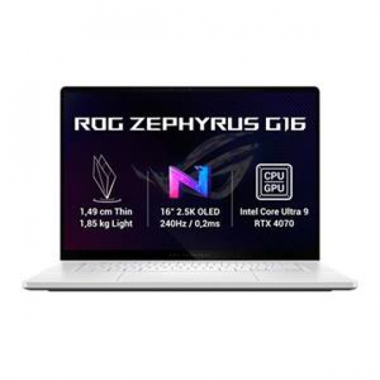 ASUS ROG Zephyrus G16 - Intel Ultra 9 185H/32GB/1TB SSD/RTX 4070 8GB/16"/WQXGA/OLED/240Hz/2y PUR/Win 11 Home/bílá