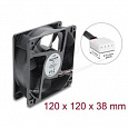 Delock Axiální ventilátor 48 V DC, 120 x 120 x 38 mm s 4 pinovým zásuvkovým konektorem ventilátoru PWM, černý