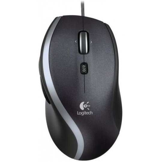 Logitech M500s/Kancelářská/Optická/Pro praváky/4 000 DPI/Drátová USB/Černá-stříbrná