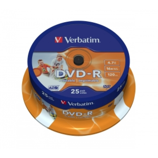 VERBATIM DVD-R(25-Pack)Spindl/Printable/16x/4.7GB