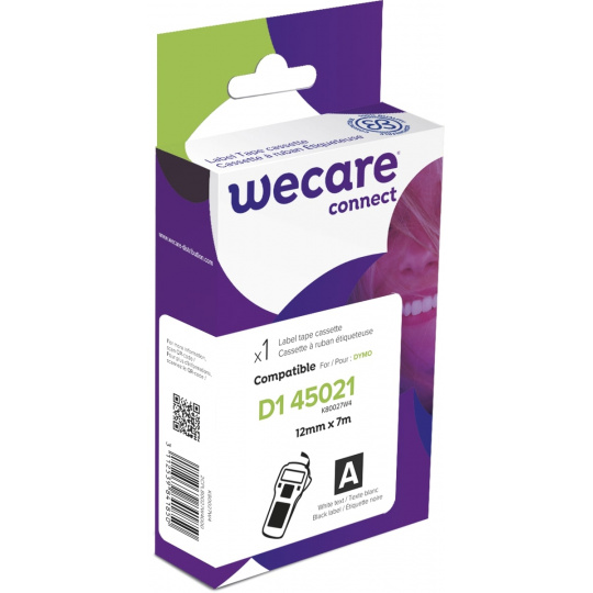 WECARE ARMOR páska kompatibilní s DYMO S0720610,White/Black,12MM*7M