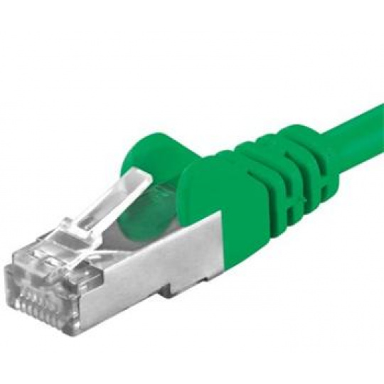 PremiumCord Patch kabel CAT6a S-FTP, RJ45-RJ45, AWG 26/7 1,5m, zelená