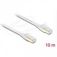 Delock Plochý spojovací kabel RJ45 Cat.8.1 U/FTP, až 40 Gbps, 10 m, bílý